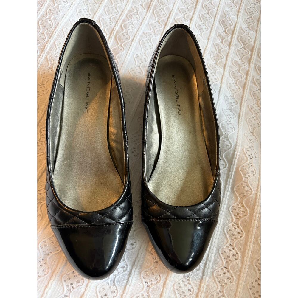 Bandolino Black Quilted Cap Toe Ballet Flats Women's Size 7 Slip On